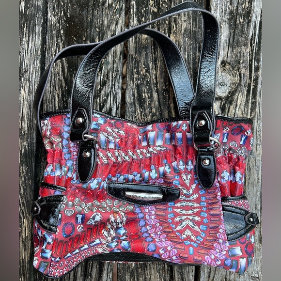 Kathy Van Zeeland Multicolored Handbag Purse Colorful Man Made Materials C10 - Picture 15 of 16